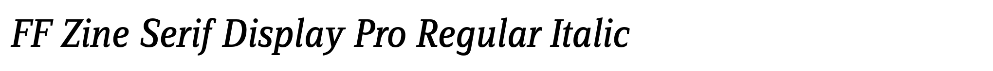 FF Zine Serif Display Pro Regular Italic image